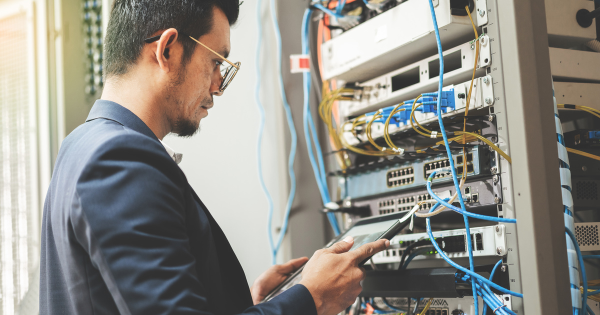 Person installing a security update on a server