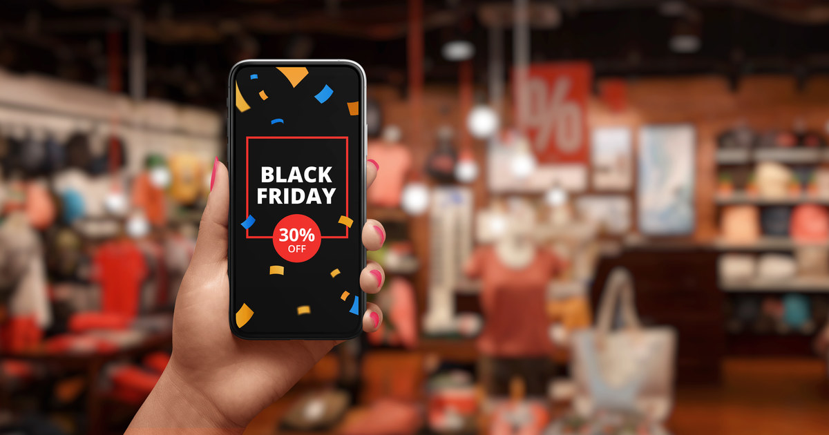 Black Friday ad on a mobile phone