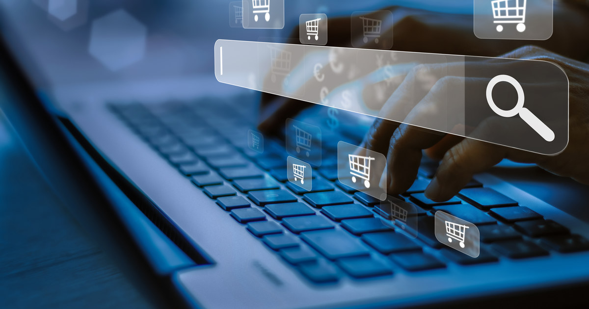 Tienda online vista en un portátil